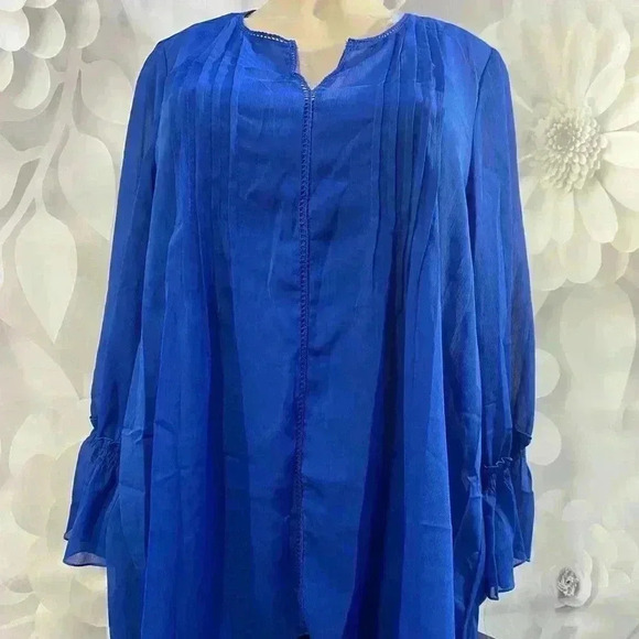 Valerie Stevens Womens Galaxy Blue Blouse‎ - Picture 2 of 10